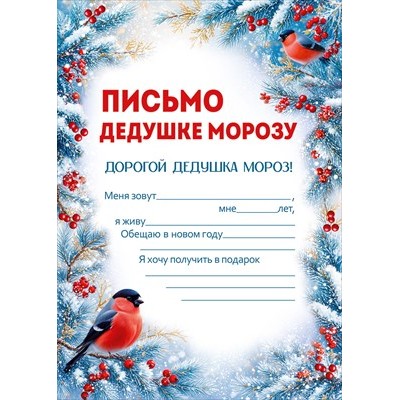 Письмо  Дедушке Морозу 145х210 мм