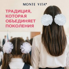 Резинка для волос  Банты, НАБОР 2шт., диаметр 13 см, белый, MONTE VITA