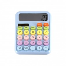 Калькулятор 12-разряд  158*125*18 мм, двойное питание, голубой, (ААА батарея не входит в компл.),коробка+пакет с европодвесом Alingar