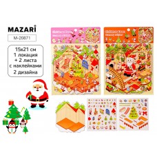 Новый год Наклейки декоративные РУМБОКС НГ, 15x21 см, 1 локация, 2 листа с наклейками, ассорти 2 дизайна Mazari