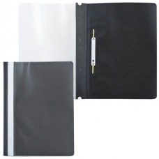 Папка скоросшиватель пластик.с прозрачным верхом А4, 130/180 мкм, черный, Brauberg