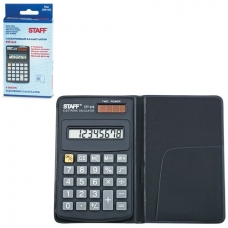 Калькулятор 8-разряд   карманный STF-818, двойное питание, 102х62мм Staff
