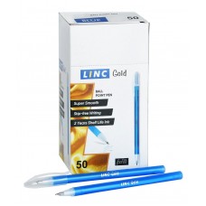 Ручка шариковая синяя Linc Gold , пишущий узел 0,7 мм,одноразовая,корпус ассорти Linc