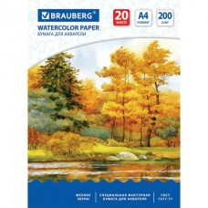 Папка для акварели А4 210*297мм, 20л.  200 г/м2 Brauberg