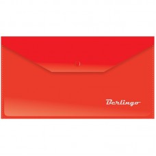 Папка -конверт   на кнопке C6, 180мкм, красная Berlingo