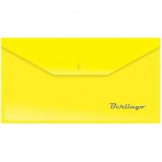 Папка -конверт   на кнопке C6, 180мкм, желтая Berlingo