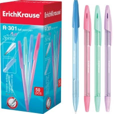 Ручка шариковая синяя R-301 Spring 1мм Erich Krause