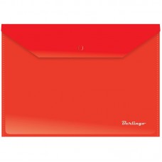 Папка -конверт  на кнопке А4, 180 мкм, красная Berlingo