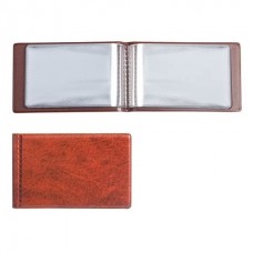 Визитница карманная  однорядная на 28 визитных, дисконтных или кредитных карт, коричневая, DPSkanc