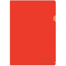 Папка уголок  А4, 180 мкм, прозрачная красная Berlingo