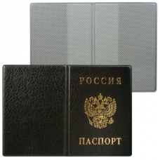 Обложка для паспорта ПВХ вертикальная , цвет черный, DPSkanc