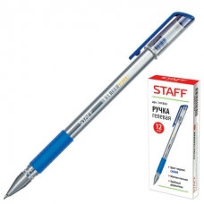 Ручка гелевая синяя с грипом  