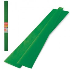 Бумага цветная  крепированная  ПЛОТНАЯ, растяжение до 45%, 32г/м,рулон,тем.-зелен. 50*250см. Brauberg
