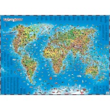  Карта мира для детей (в пластике) 1080 х 780
