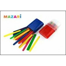 Палочки счетные   пластиковые, 50шт., цв. ассорти, пластиковый пенал Mazari