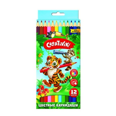 Карандаши 12цв.  шестигранные Creativiki