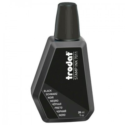 Краска штемпельная черная 28 мл, на водной основе, 7011ч Trodat