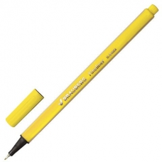 Ручка капиллярная желтая Aero, трехгранная, металлический наконечник, 0,4мм, Brauberg