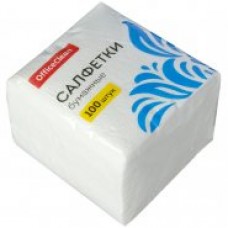 Хозтовары Салфетки   бумажные , 1 слойн., 23*23см, белые, 100шт. OfficeClean