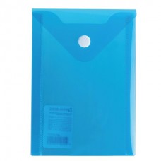 Папка -конверт на кнопке А6, 105х148мм, 180мкм, синяя Brauberg