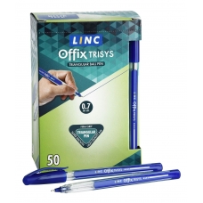 Ручка шариковая синяя TRISYS 0,70 мм синий треуг. корп. Linc