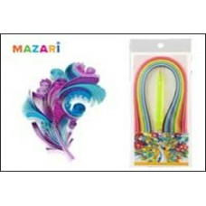Бумага для творчества для квиллинга  размер 5 х 390 мм, 170 л 20-ти различных цветов, двухсторон. Mazari