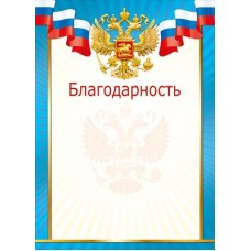 Благодарственное письмо  РФ (для принтера) 210х295 мм