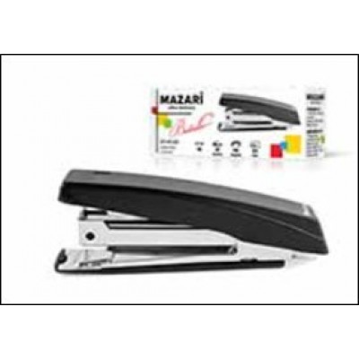 Степлер №10  BESTSELLER, 12 листов, с антистеплером, ЧЕРНЫЙ, пластиковый Mazari