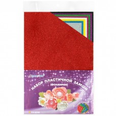 Для творчества Фоамиран набор 10цв 10л. пластичная замша, с блёстками Darvish