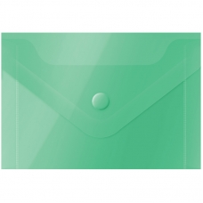 Папка -конверт на кнопке А7 (74*105мм), 150мкм, зеленая OfficeSpace