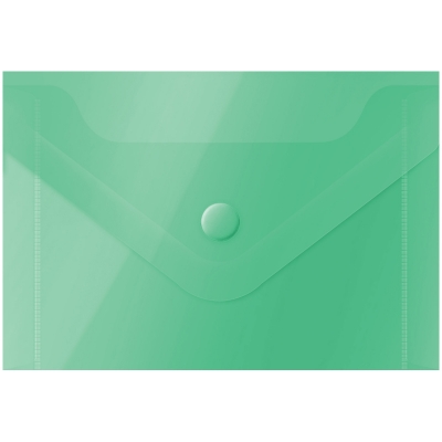 Папка -конверт на кнопке А7 (74*105мм), 150мкм, зеленая OfficeSpace