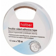 Скотч 12мм.*10м. двусторонний полипропиленовая основа 80 мкм Hatber