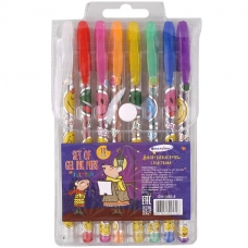 Ручка гелевая набор 8 цветов, с блёстками корпус с рисунком Darvish