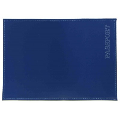Обложка для паспорта нат.кожа Шик, синий, тисн.конгрев 