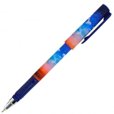 Ручка шариковая дизайн. синяя масляная  SKY OF STARS.SUNSET серия Double Soft 0,70 мм синий, резин.грипп Lorex