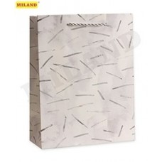 Пакет Бумажный плотный Серебряный узор (L) 32х26х12