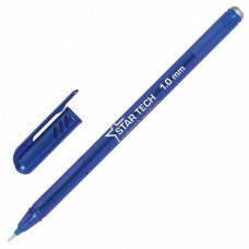 Ручка шариковая синяя масляная Star Tech, игольчатый узел 1 мм, линия 0,8мм PENSAN