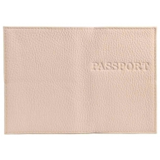 Обложка для паспорта нат.кожа флотер,кремовый, тисн.конгрев PASSPORT Имидж