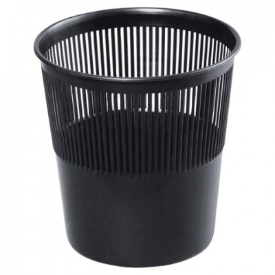 Корзина для бумаг  сетчатая, 9 л, черная, Brauberg