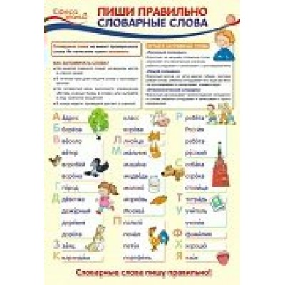 Плакат Пиши правильно словарные слова