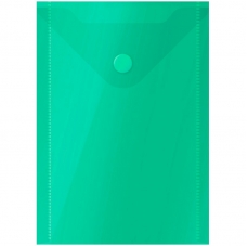 Папка -конверт на кнопке А6,(105*148мм), 150мкм, зеленая OfficeSpace