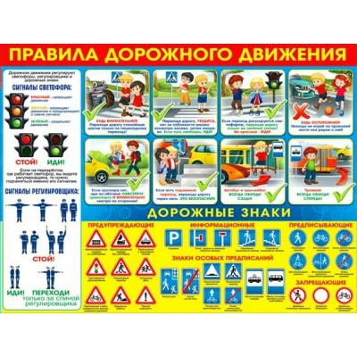 Плакат Правила дорожного движения 450х595 мм