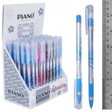 Ручка шариковая синяя масляная ,0,7мм, прозр.пласт.корпус, цв.корп.ассорти Piano