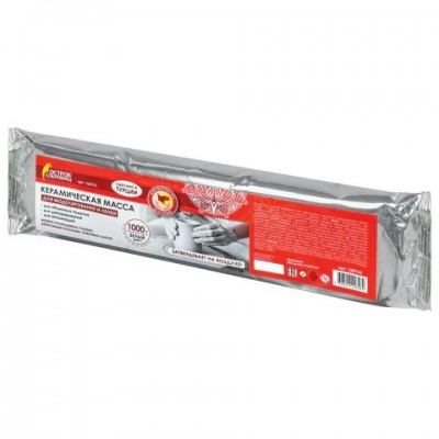 Масса для моделирования и лепки белая  керамическая , самозатвердевающая, 1000 г, белая, ОСТРОВ СОКРОВИЩ