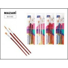 Кисть набор 3шт №1 плоская, №3, №5 круглые, из нейлона, Mazari