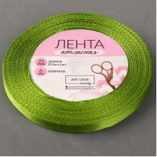 Для творчества Лента атласная 6мм*23м зелёный Арт Узор