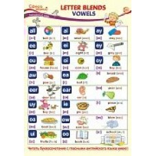 Плакат  А3. Английский язык в начальной школе.Letter Blends: Vowels