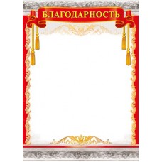 Благодарность Без символики (для принтера) 210х295 мм