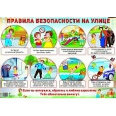 Плакат Правила безопасности на улице 680х480 мм