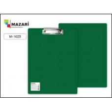 Папка -планшет А4 с верхним прижимом, пластиковый, 1.5 мм, зеленый Mazari